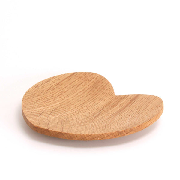 English Oak Wood Heart Shaped Platter