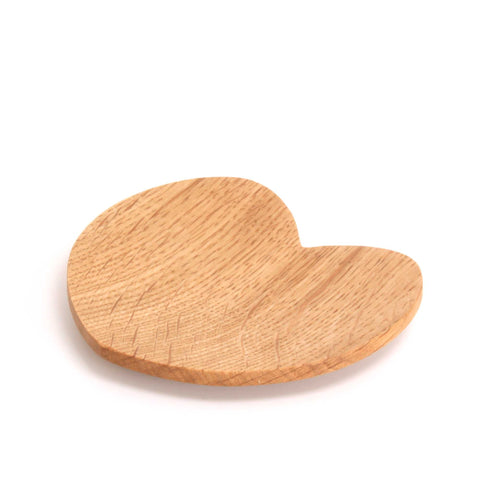 English Oak Wood Heart Shaped Platter