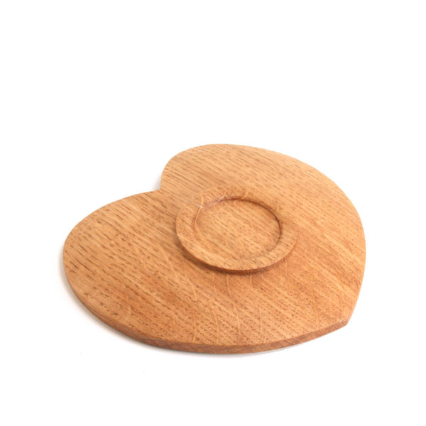 English Oak Wood Heart Shaped Platter