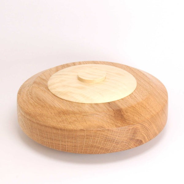 English Oak and Holly Wood Lidded Container