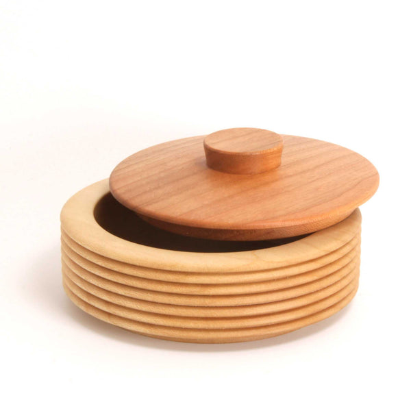 Holly & Cherry Wood Lidded Container