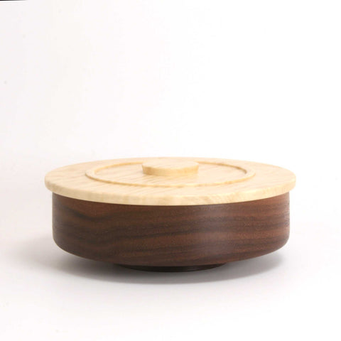 Walnut & Holly Wood Lidded Container