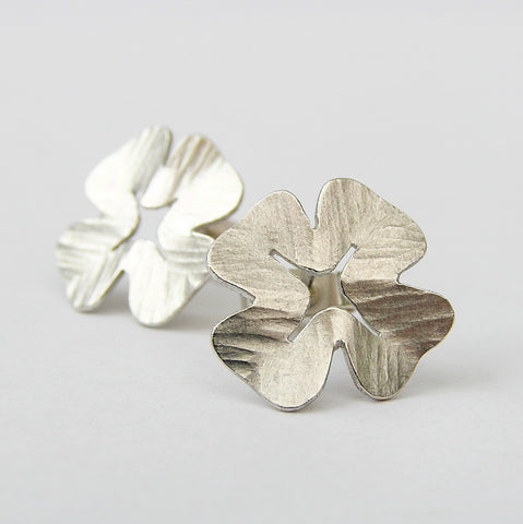 Lucky small silver stud earrings